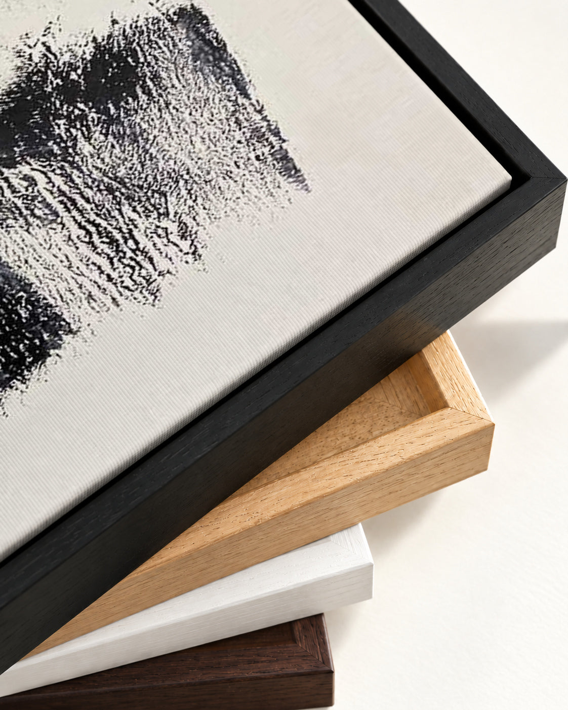 Abstract No 406 Canvas Art — framed canvas corner and wrapped canvas detail