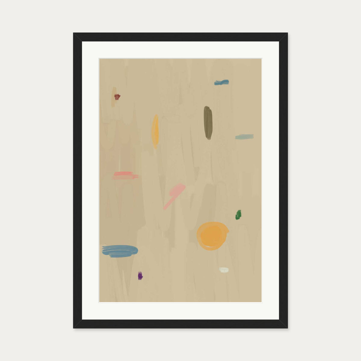 Abstract Oasis Art Print — 50 x 70 cm — Black Frame
