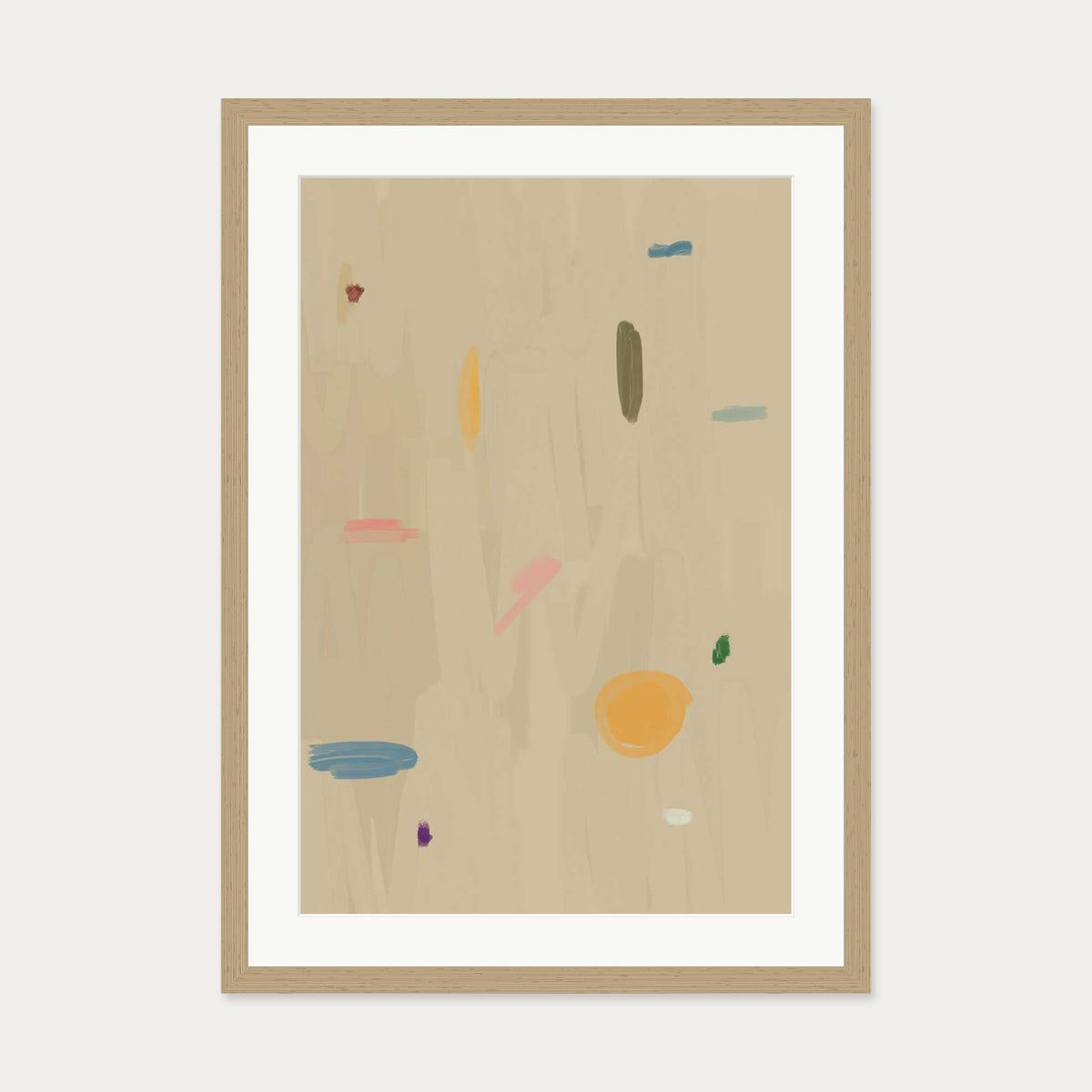 Abstract Oasis Art Print — 50 x 70 cm — Oak Frame