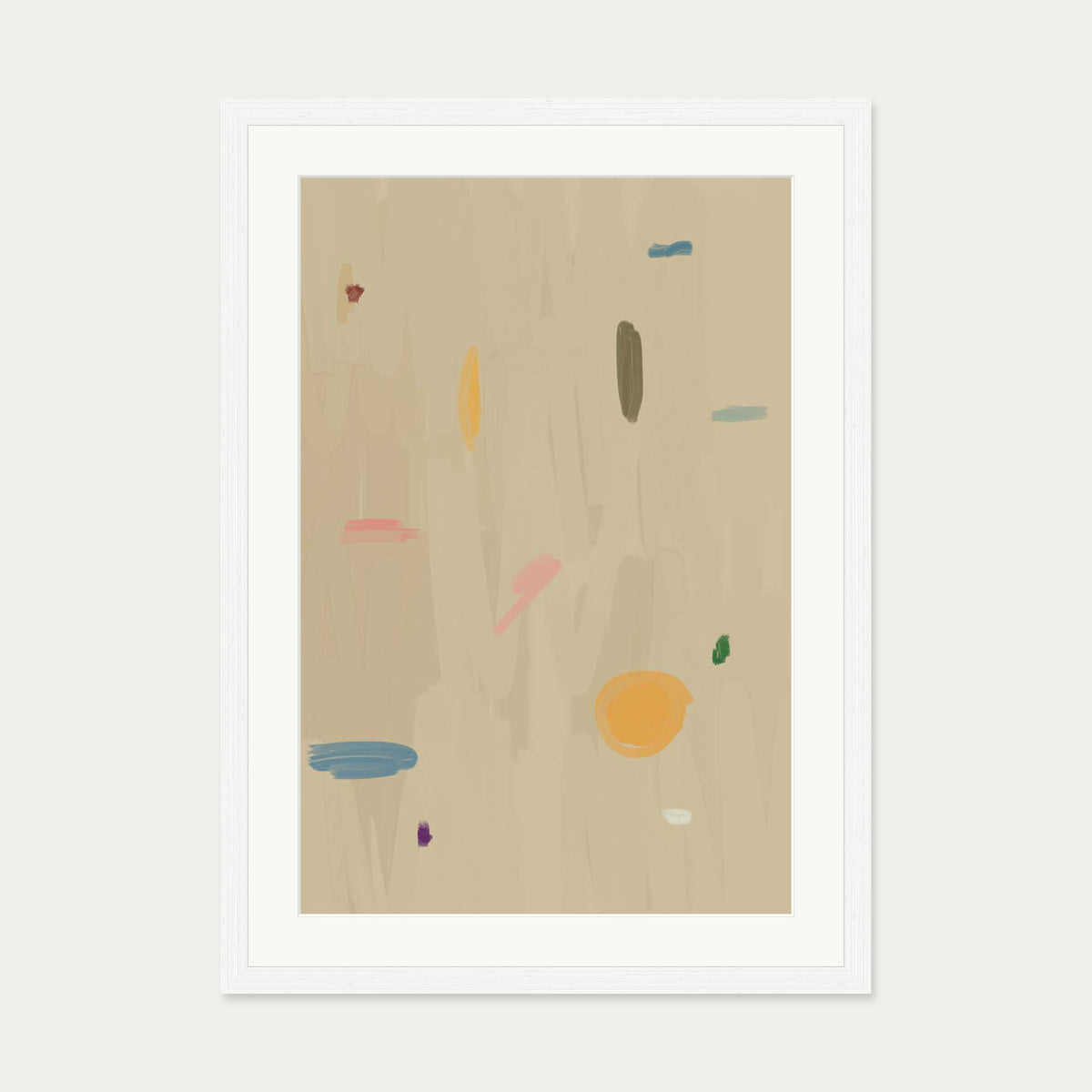 Abstract Oasis Art Print — 50 x 70 cm — White Frame