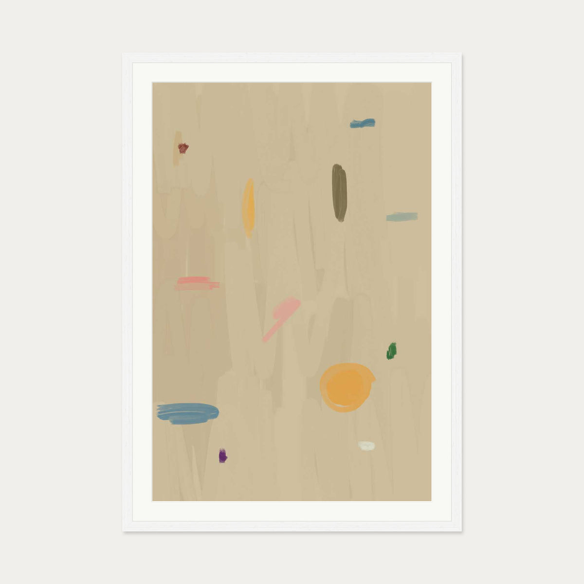 Abstract Oasis Art Print — 70 x 100 cm — White Frame