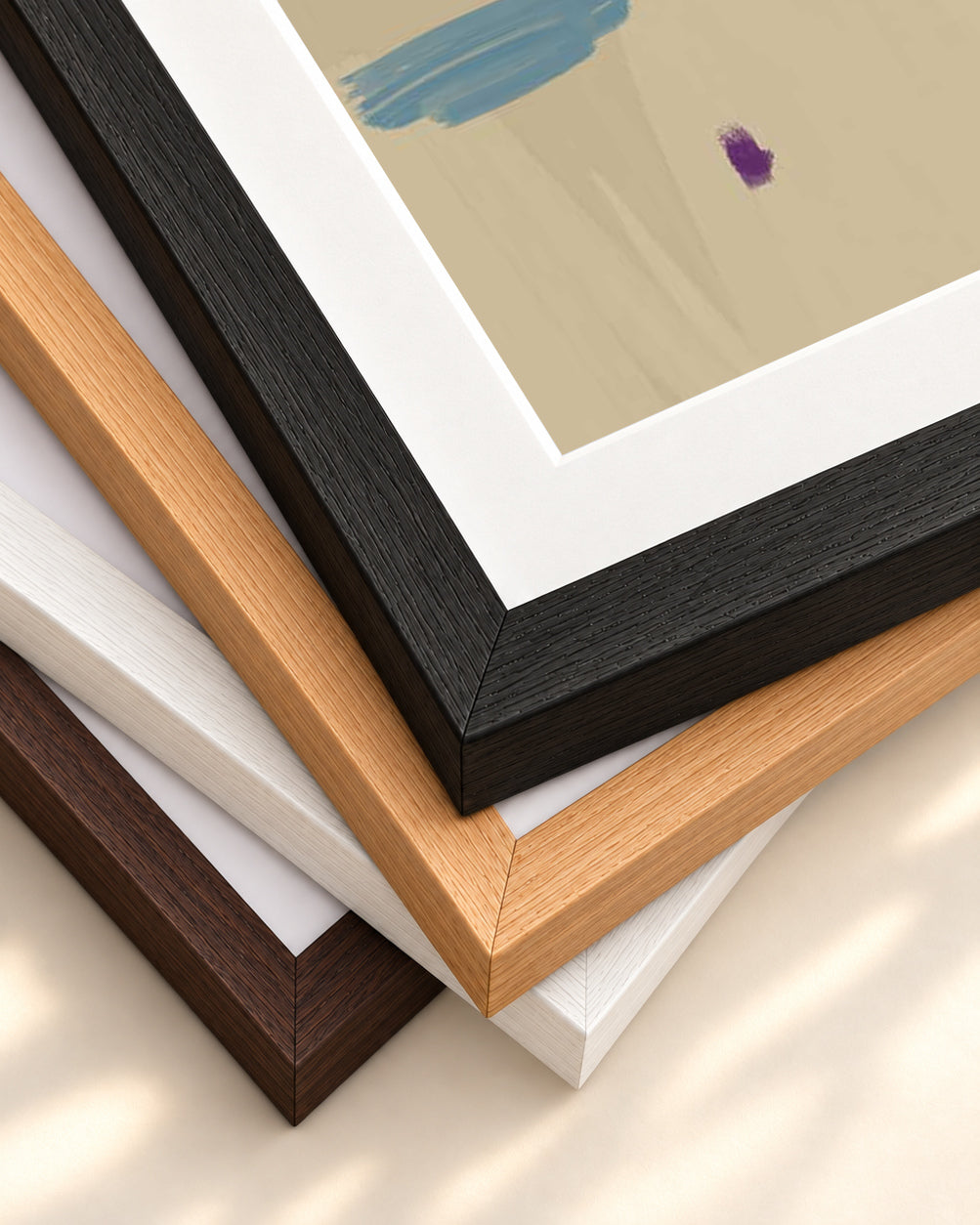 Abstract Oasis Art Print — framed print corner with 5 cm mount and bevel