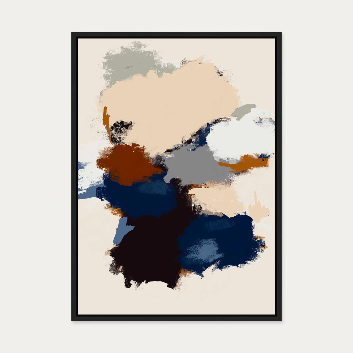 Abstract Paradigm I Canvas Art — 50 x 70 cm — Black Frame