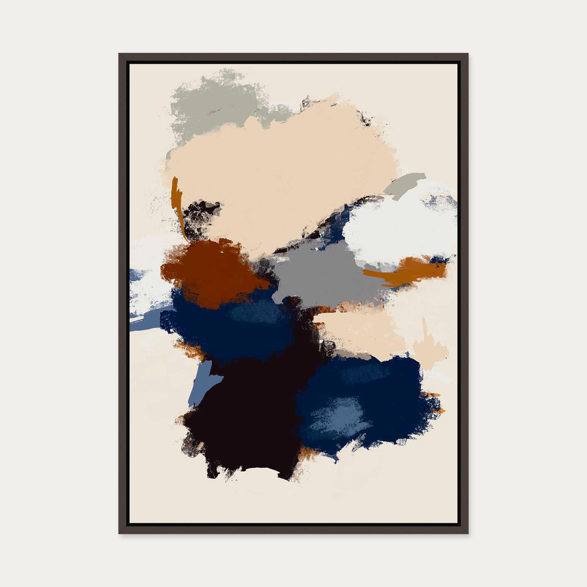 Abstract Paradigm I Canvas Art — 50 x 70 cm — Brown Frame