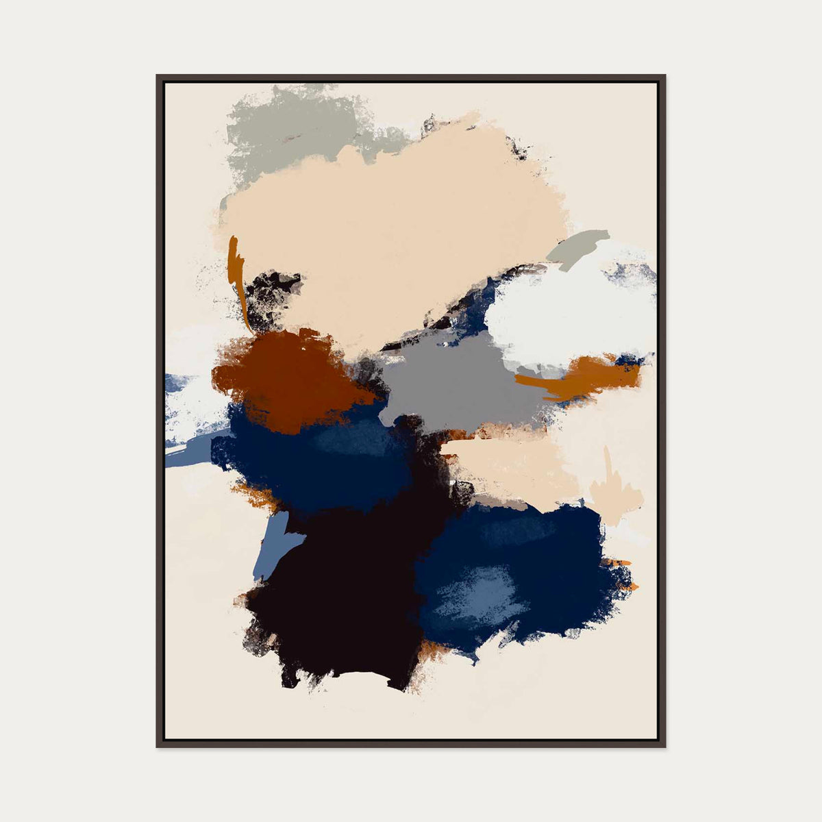 Abstract Paradigm I Canvas Art — 90 x 120 cm — Brown Frame