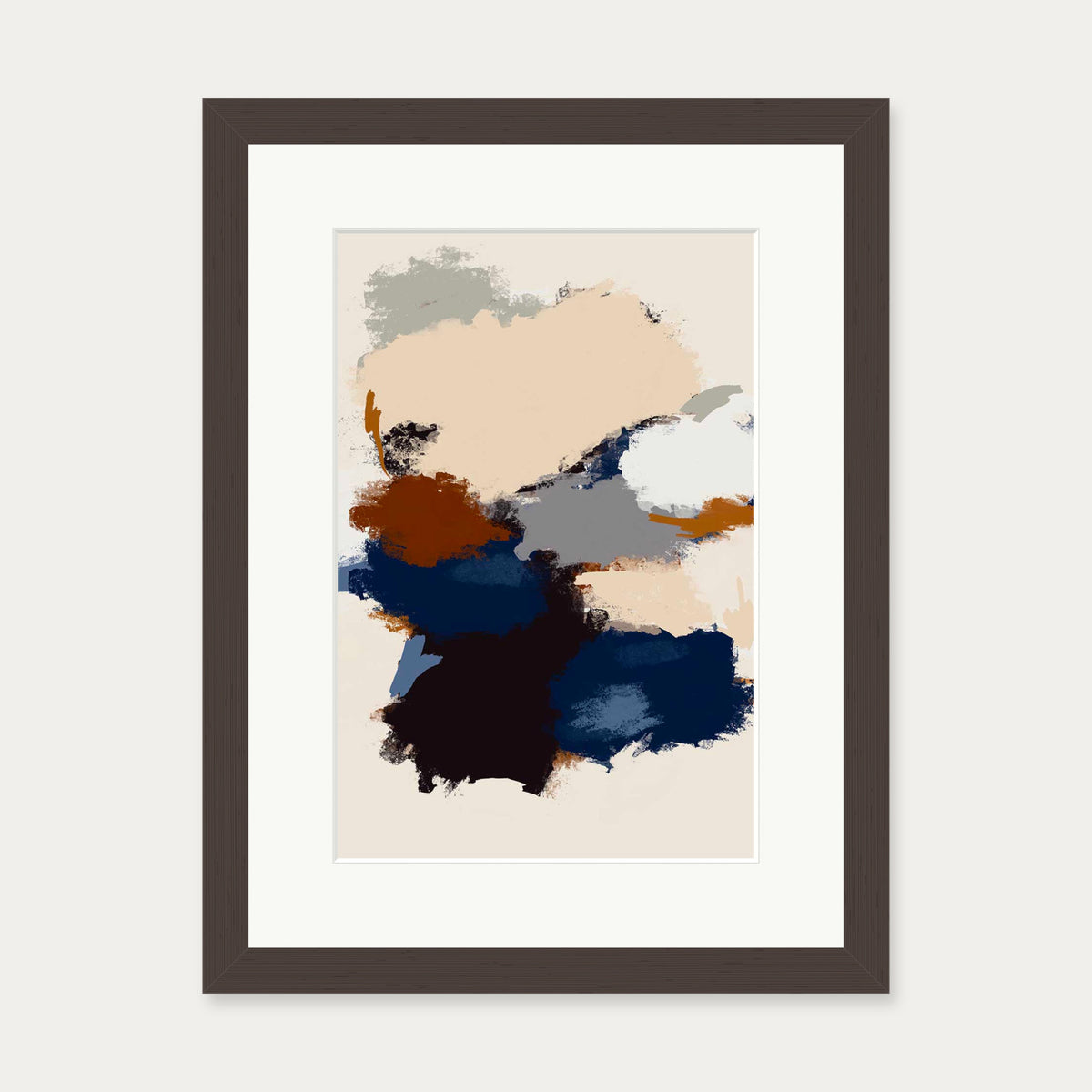 Abstract Paradigm I Art Print — 30 x 40 cm — Brown Frame