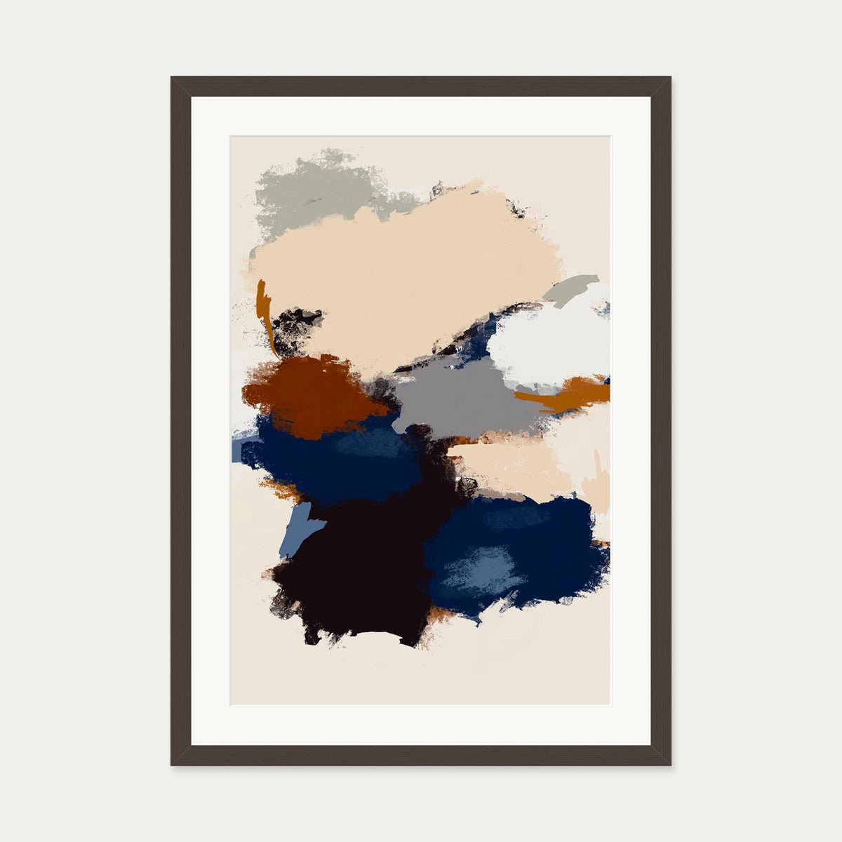 Abstract Paradigm I Art Print — 50 x 70 cm — Brown Frame