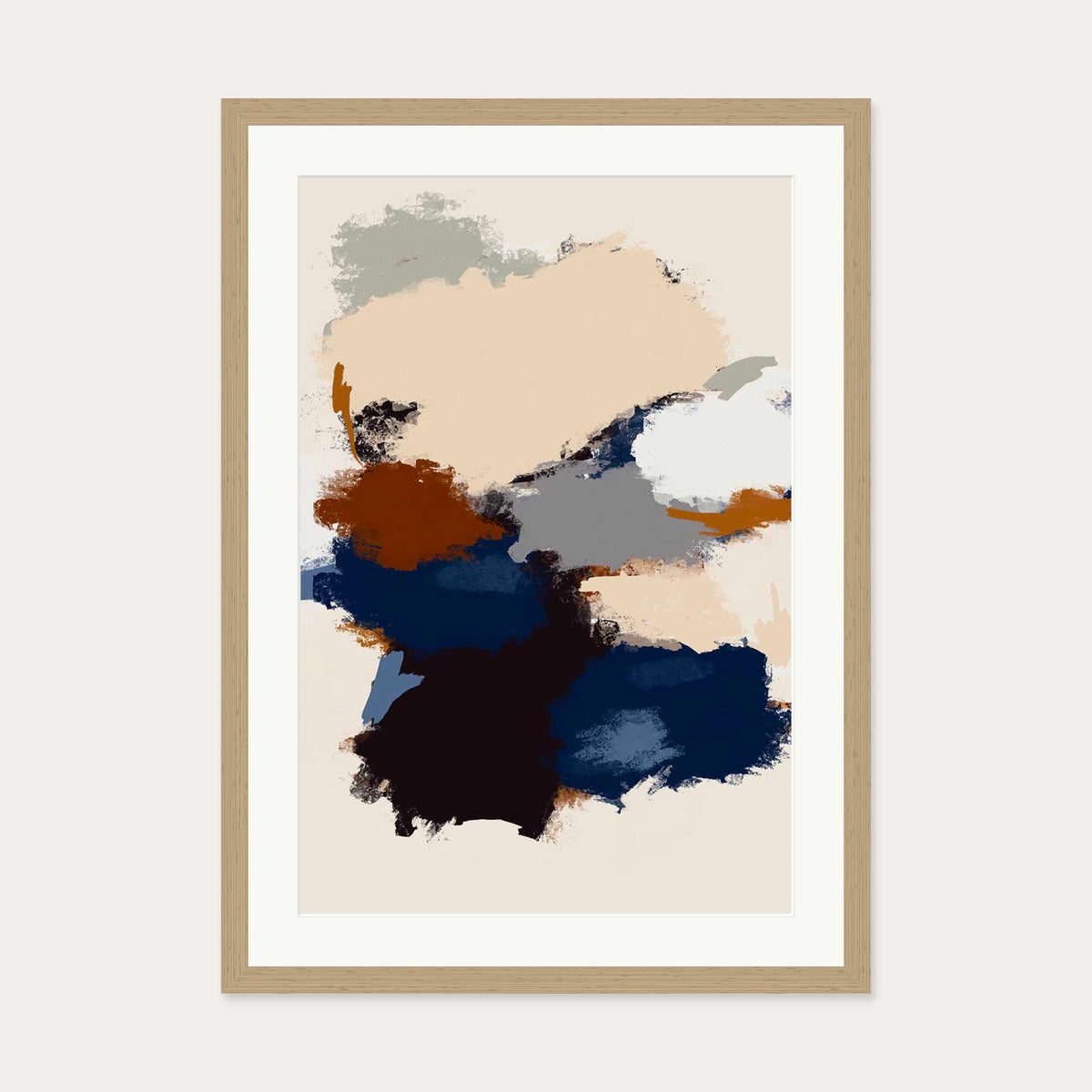 Abstract Paradigm I Art Print — 50 x 70 cm — Oak Frame