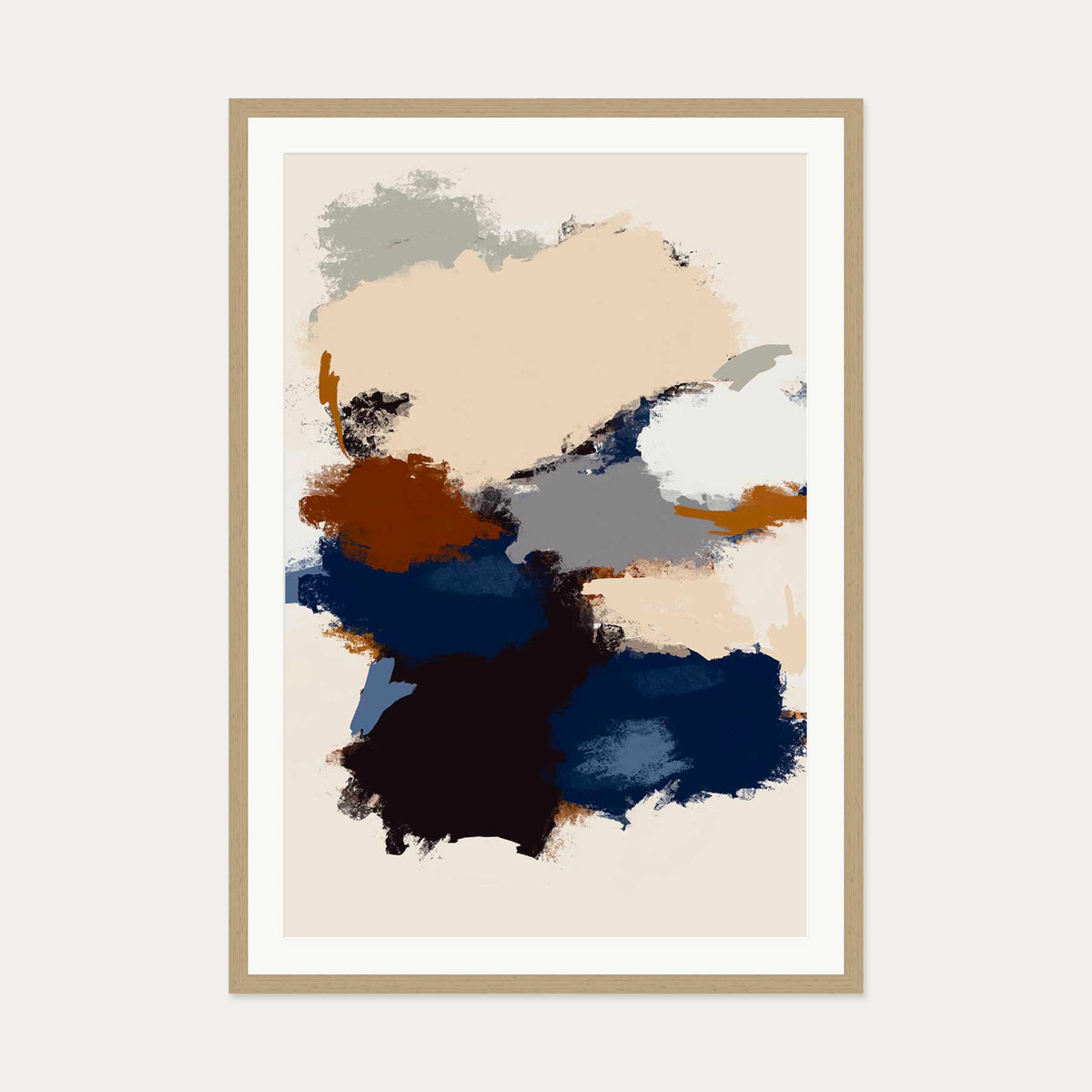 Abstract Paradigm I Art Print — 70 x 100 cm — Oak Frame