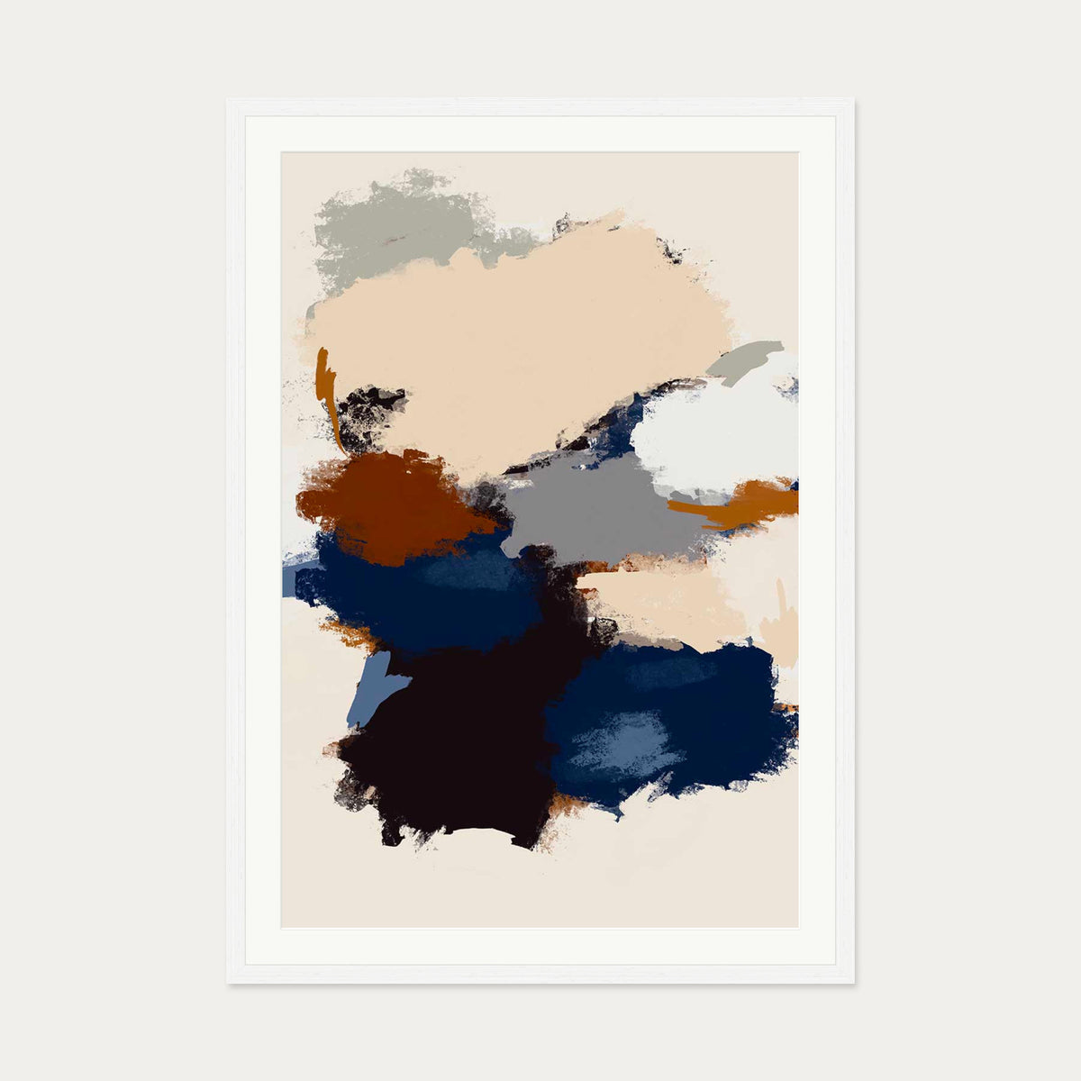 Abstract Paradigm I Art Print — 70 x 100 cm — White Frame