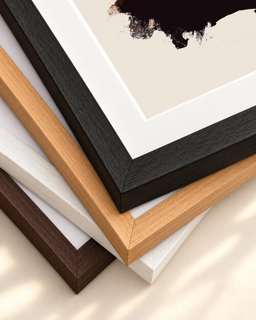 Abstract Paradigm I Art Print — framed print corner with 5 cm mount and bevel