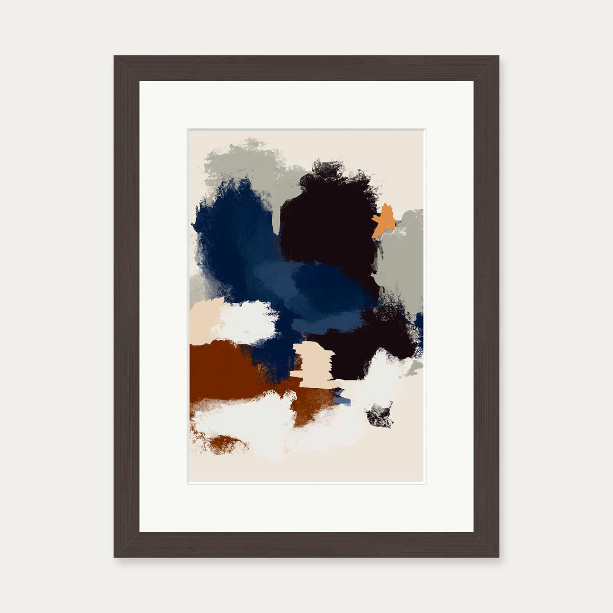 Abstract Paradigm II Art Print — 30 x 40 cm — Brown Frame