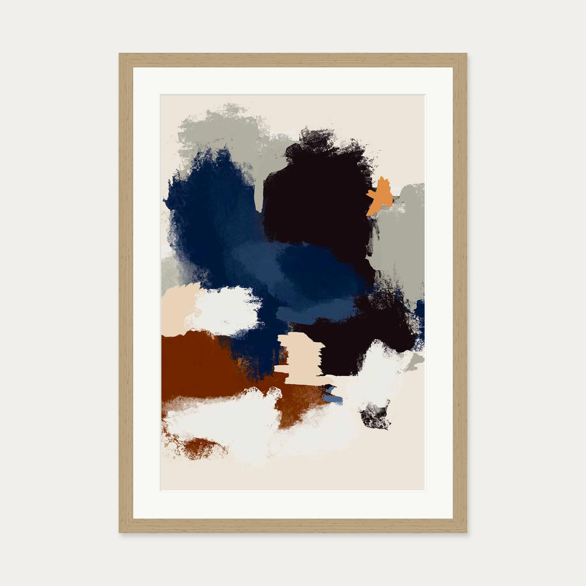 Abstract Paradigm II Art Print — 50 x 70 cm — Oak Frame