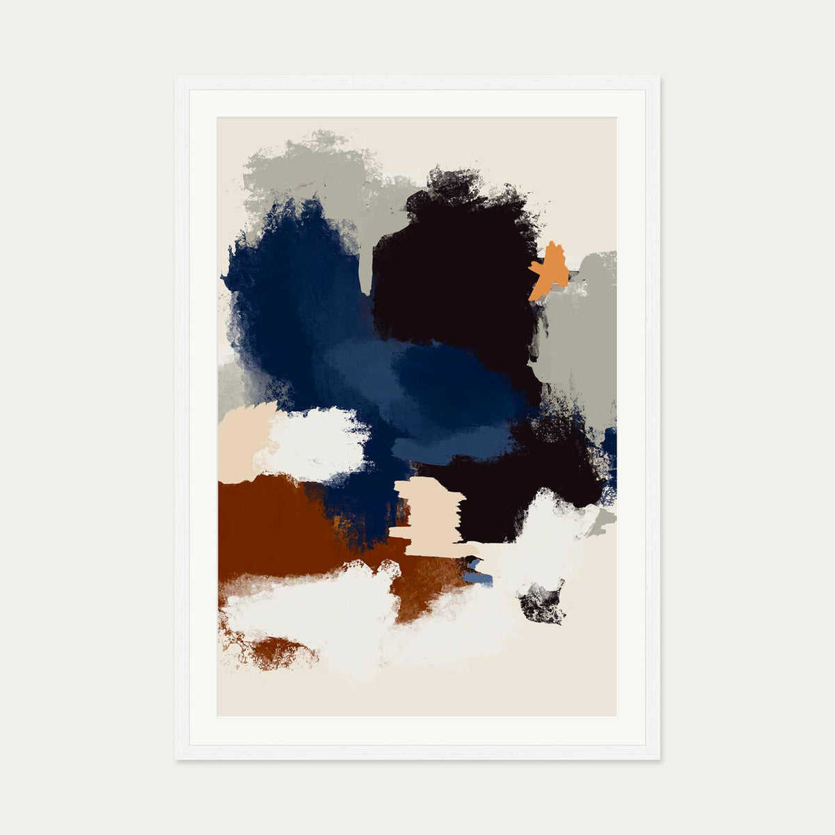 Abstract Paradigm II Art Print — 70 x 100 cm — White Frame