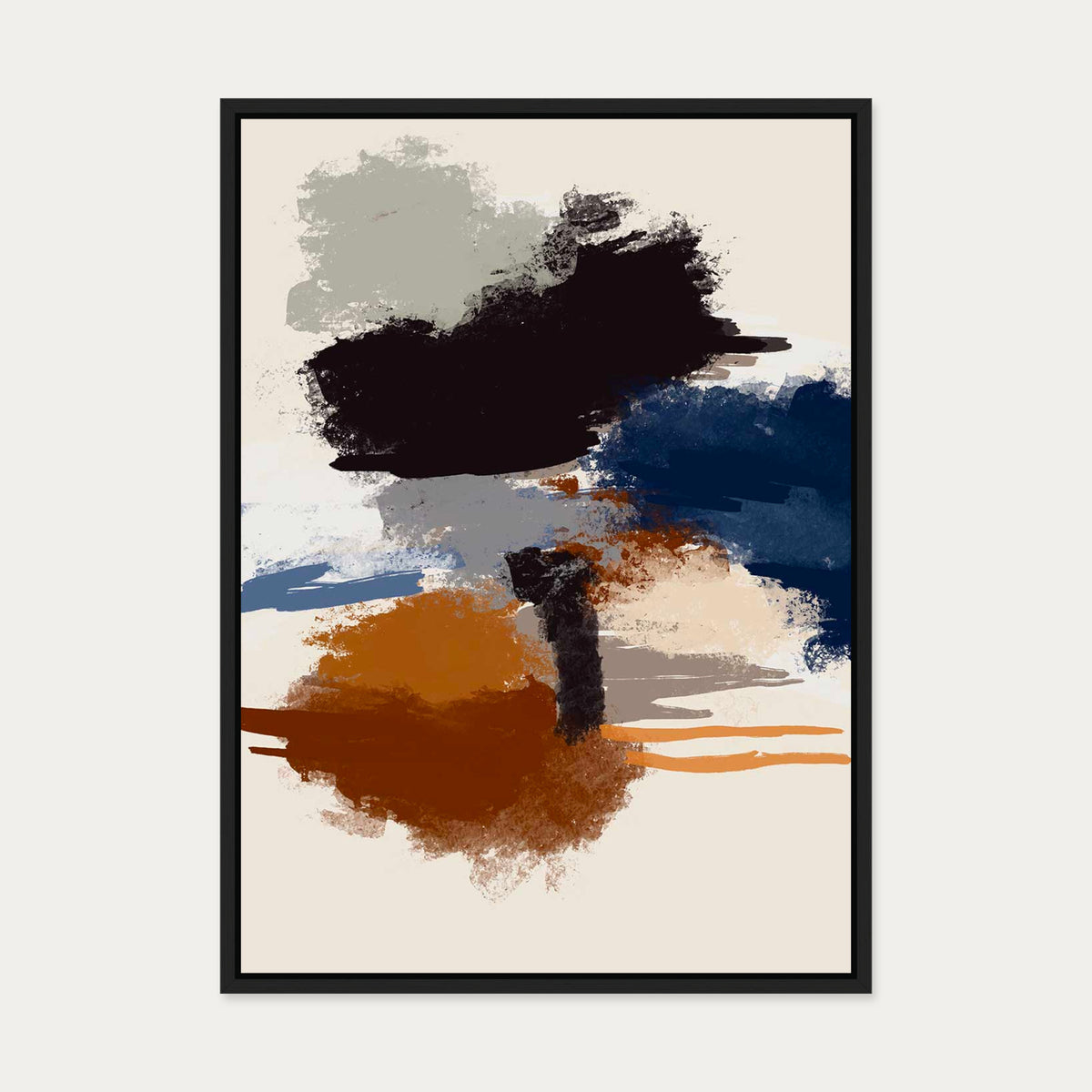 Abstract Paradigm III Canvas Art — 50 x 70 cm — Black Frame