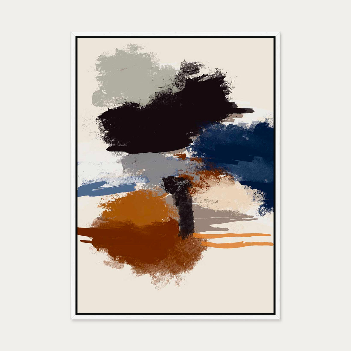 Abstract Paradigm III Canvas Art — 50 x 70 cm — White Frame