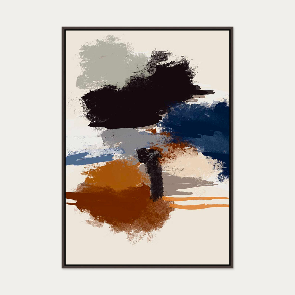 Abstract Paradigm III Canvas Art — 70 x 100 cm — Brown Frame