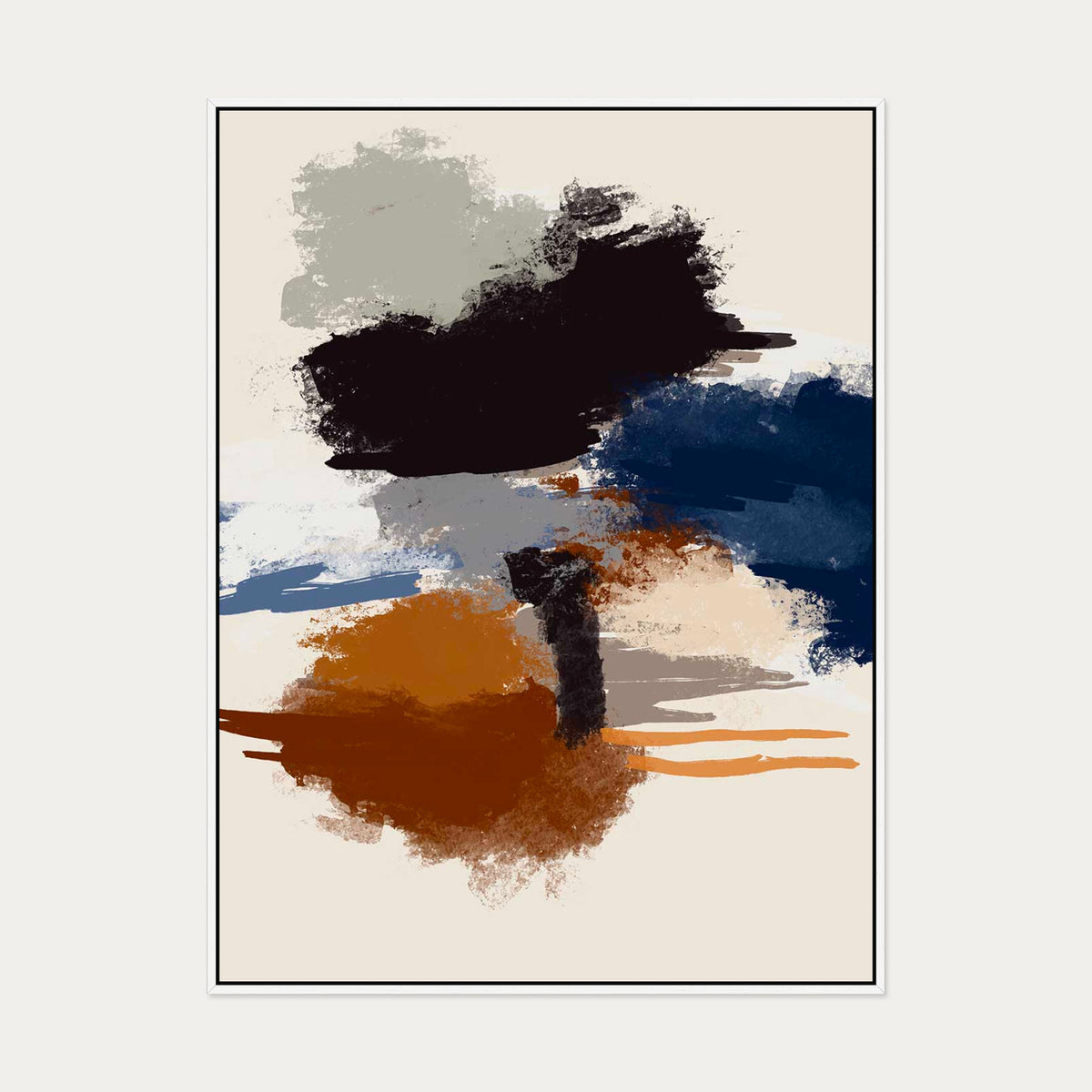 Abstract Paradigm III Canvas Art — 90 x 120 cm — White Frame