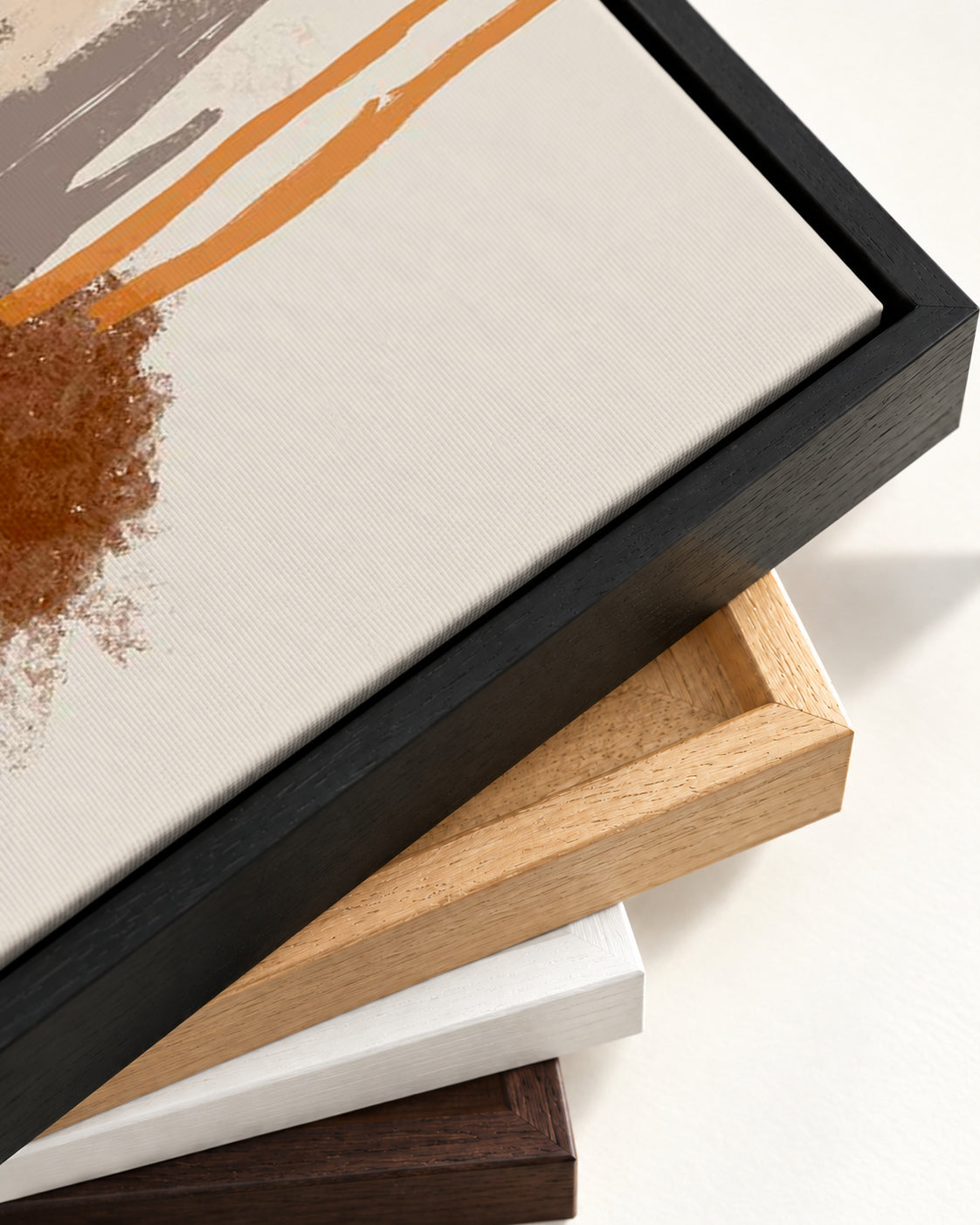 Abstract Paradigm III Canvas Art — framed canvas corner and wrapped canvas detail