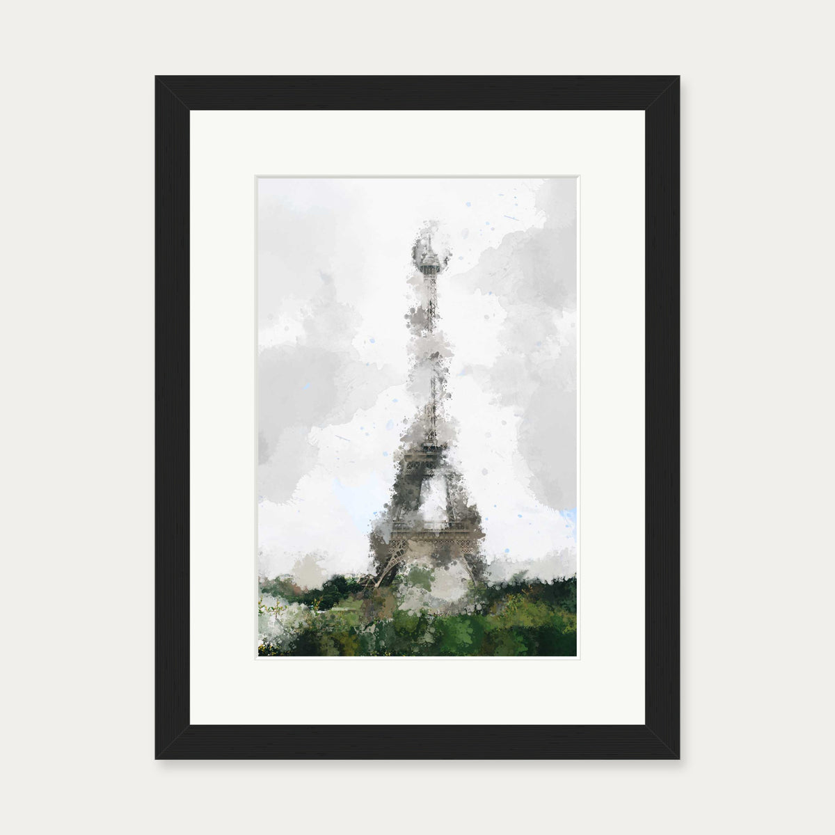 Abstract Paris Art Print — 30 x 40 cm — Black Frame