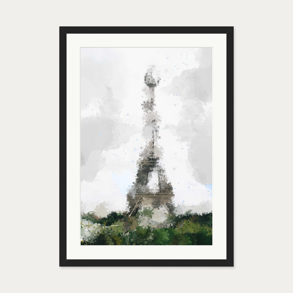 Abstract Paris Art Print — 50 x 70 cm — Black Frame
