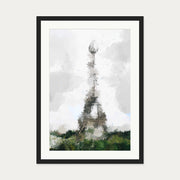 Abstract Paris Art Print — 50 x 70 cm — Black Frame