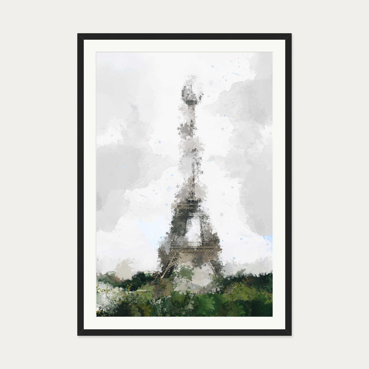 Abstract Paris Art Print — 70 x 100 cm — Black Frame
