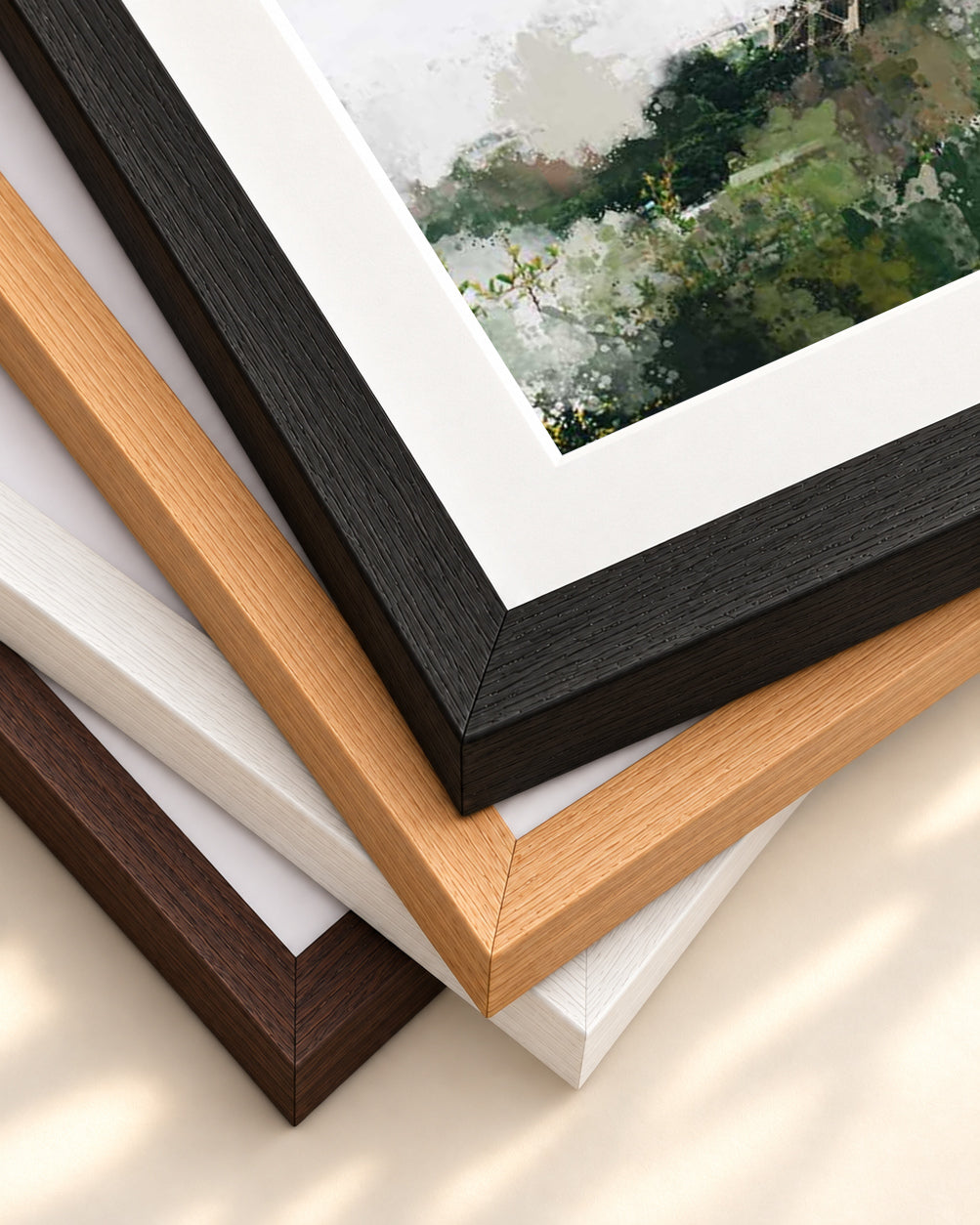 Abstract Paris Art Print — framed print corner with 5 cm mount and bevel