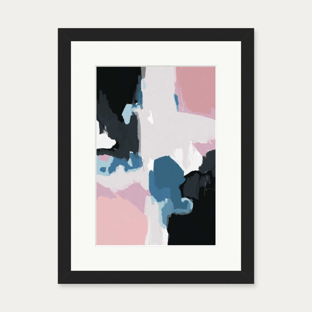 Abstract Pastel Colours 2 Art Print — 30 x 40 cm — Black Frame