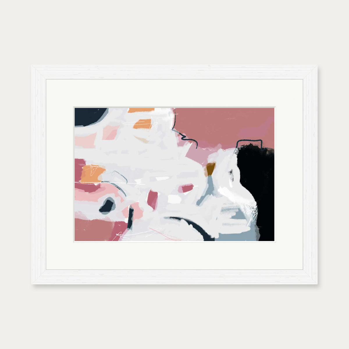 Abstract Pastel Hues Art Print — 30 x 40 cm — White Frame