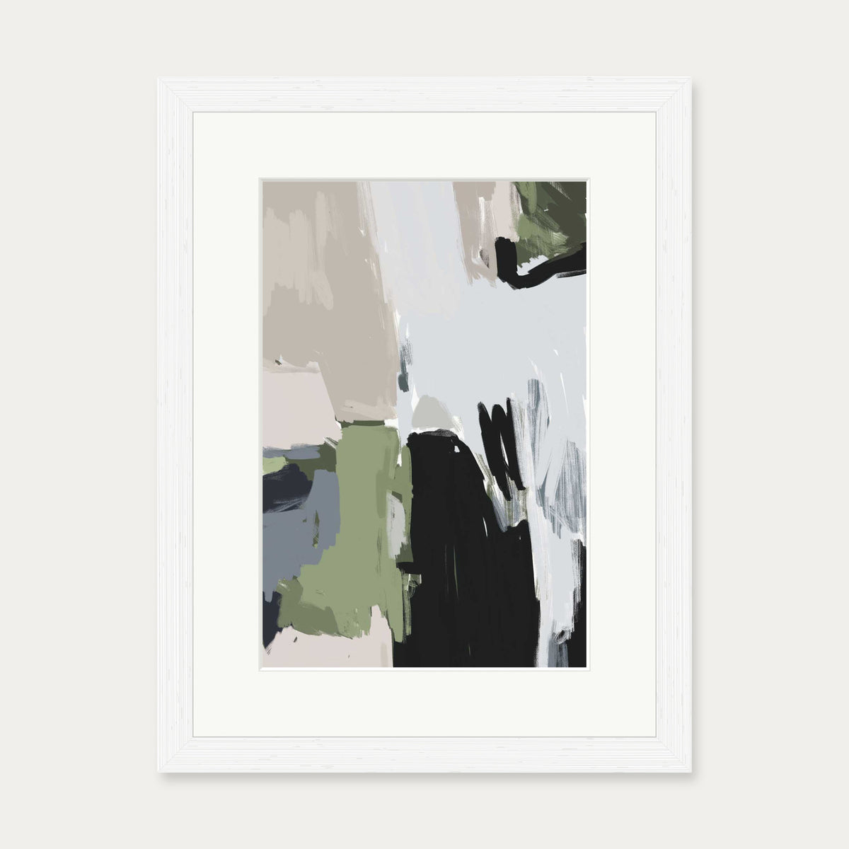Abstract Pastel Multicolour Art Print — 30 x 40 cm — White Frame