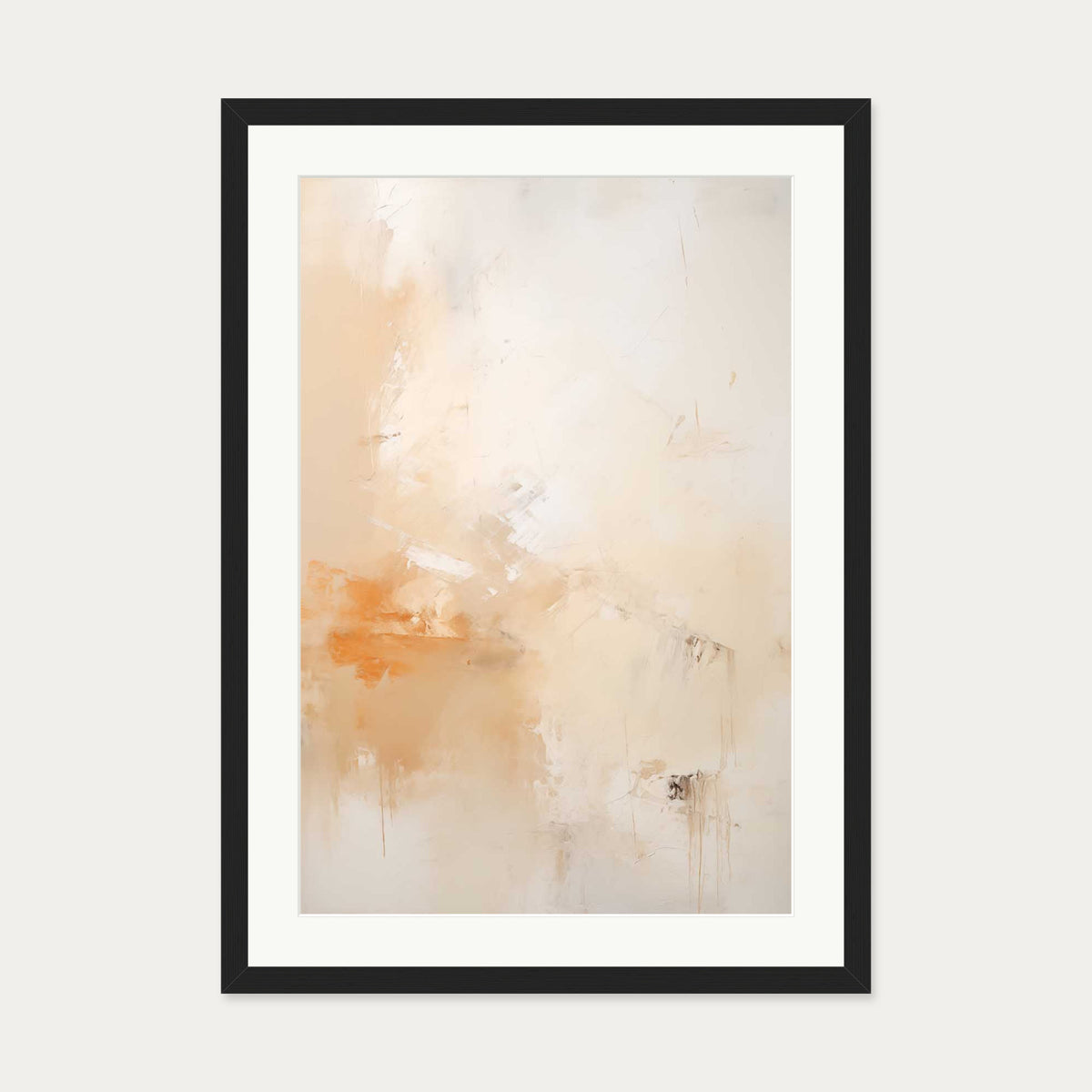 Abstract Peach Art Print — 50 x 70 cm — Black Frame