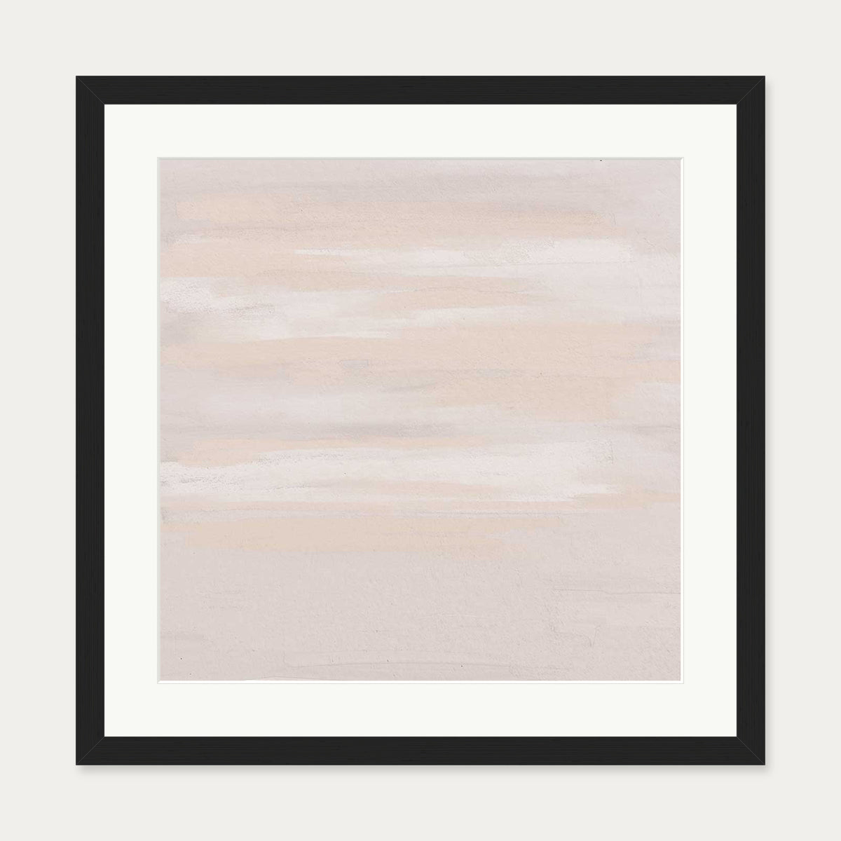 Abstract Peach Sky Art Print — 50 x 50 cm — Black Frame