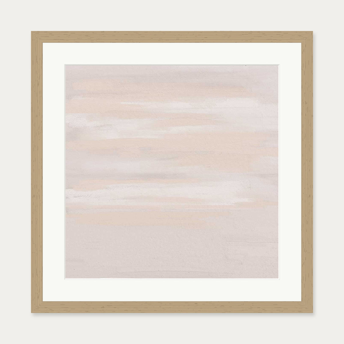 Abstract Peach Sky Art Print — 50 x 50 cm — Oak Frame