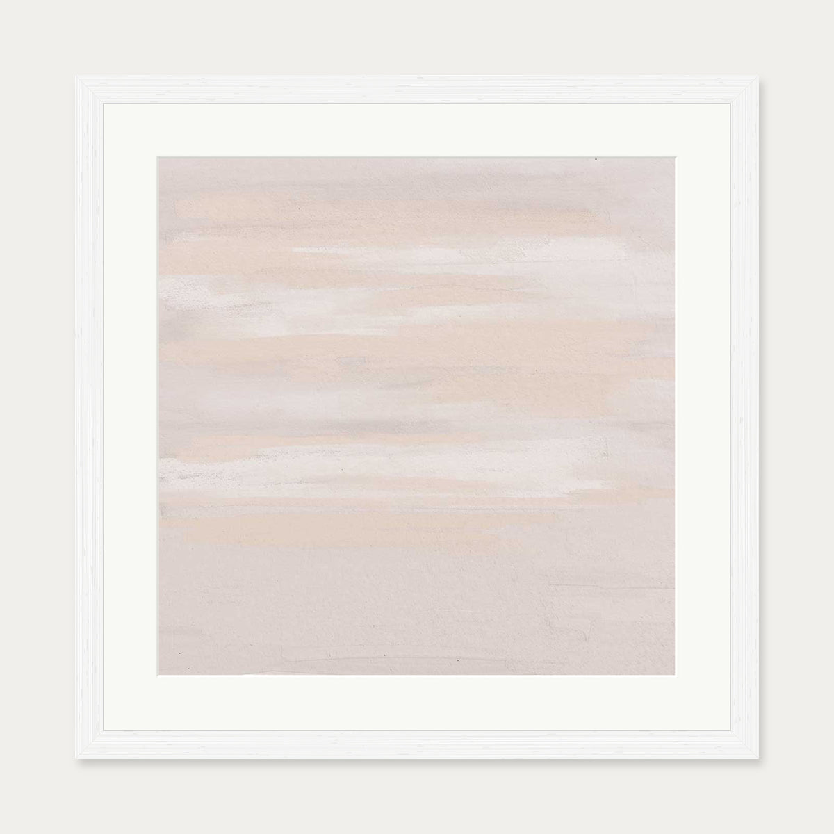 Abstract Peach Sky Art Print — 50 x 50 cm — White Frame