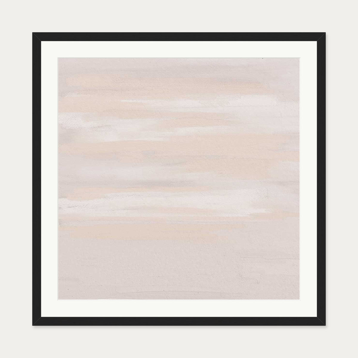 Abstract Peach Sky Art Print — 70 x 70 cm — Black Frame