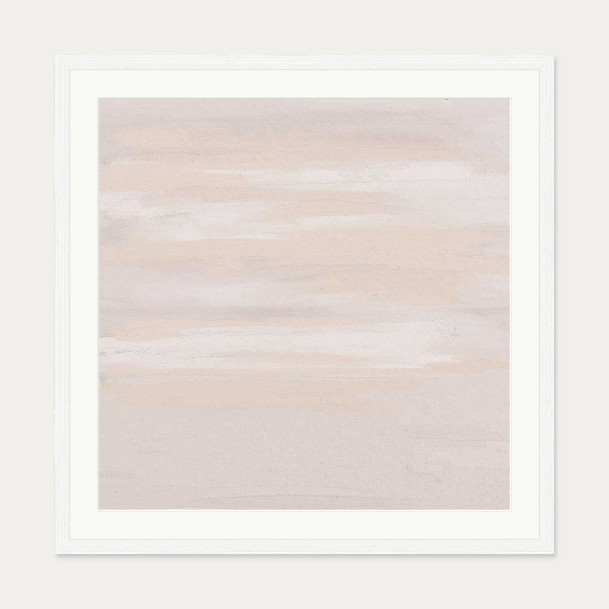 Abstract Peach Sky Art Print — 70 x 70 cm — White Frame
