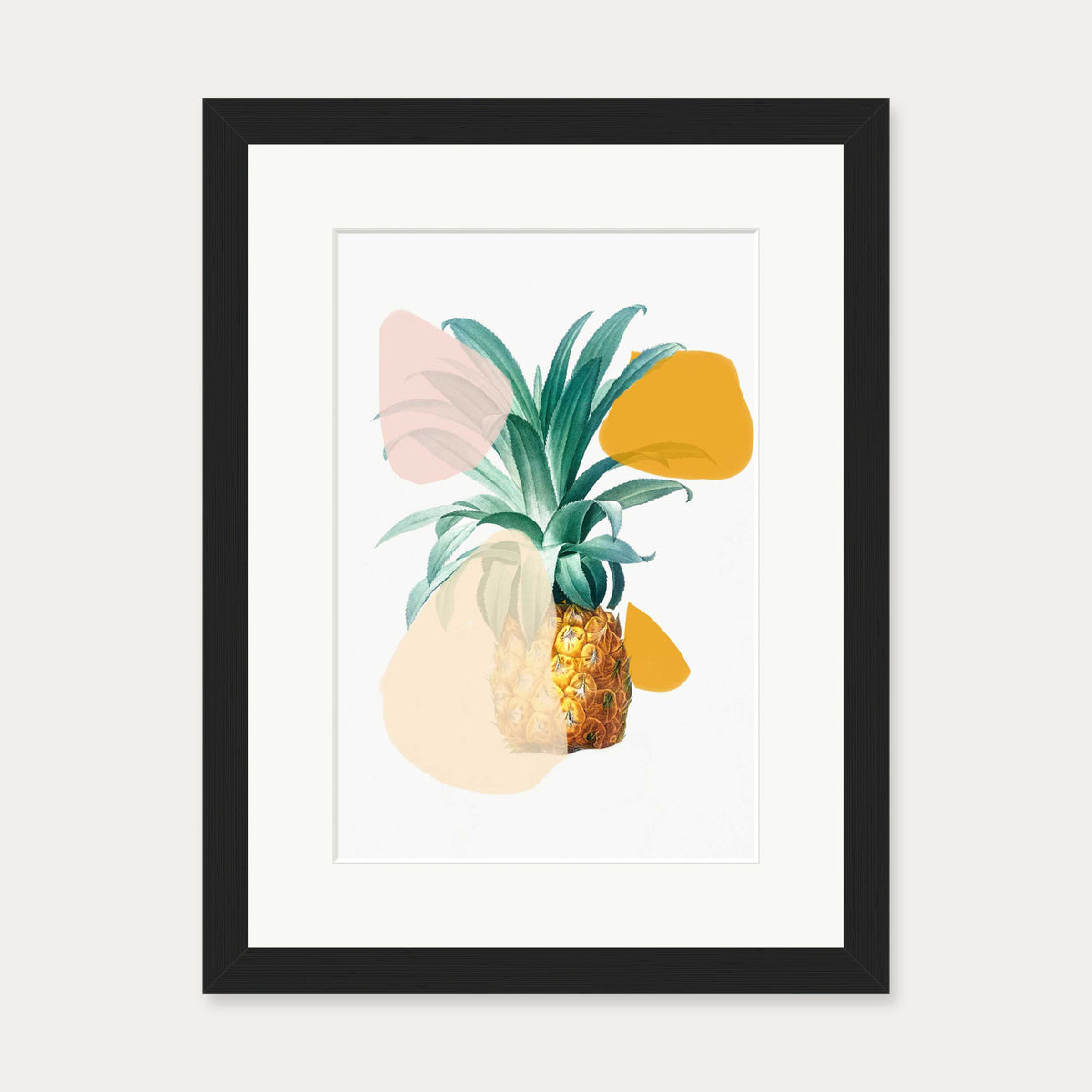 Abstract Pineapple Art Print — 30 x 40 cm — Black Frame