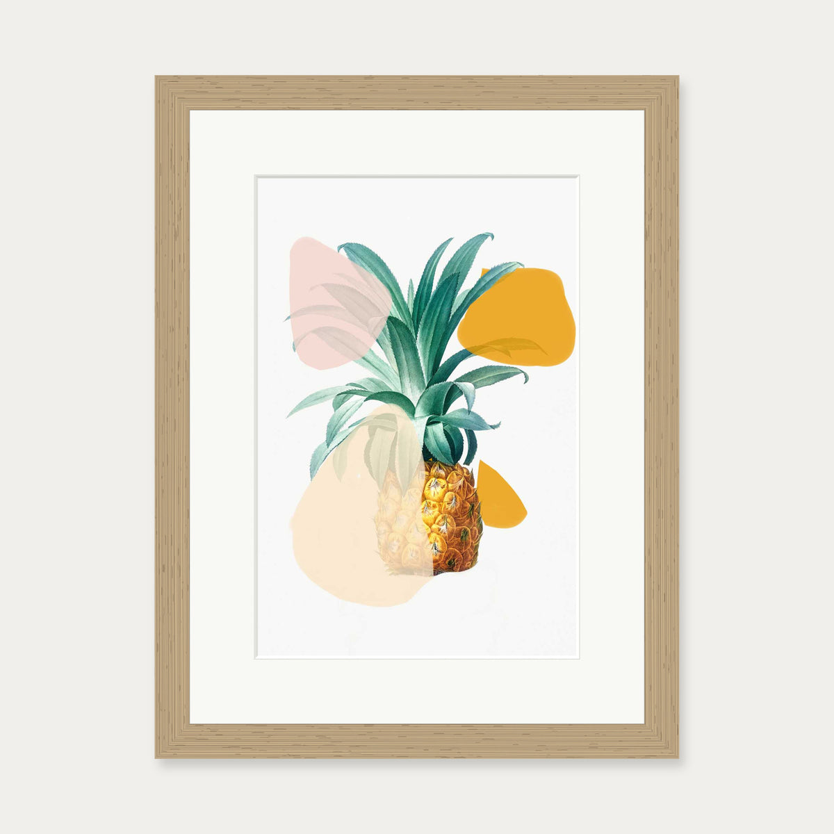 Abstract Pineapple Art Print — 30 x 40 cm — Oak Frame