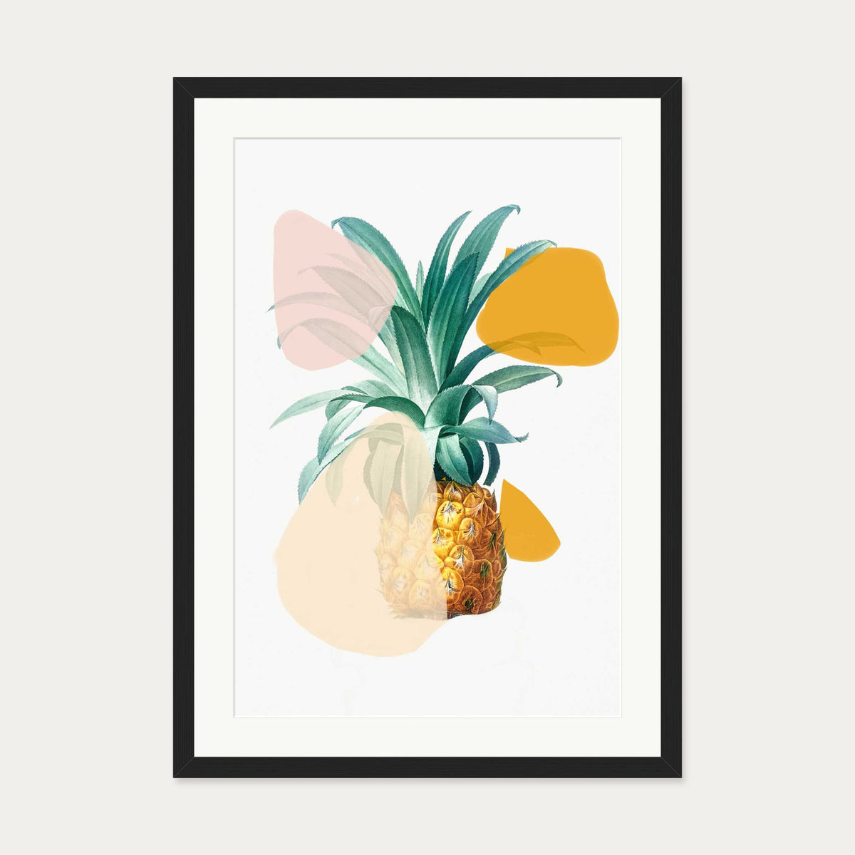 Abstract Pineapple Art Print — 50 x 70 cm — Black Frame