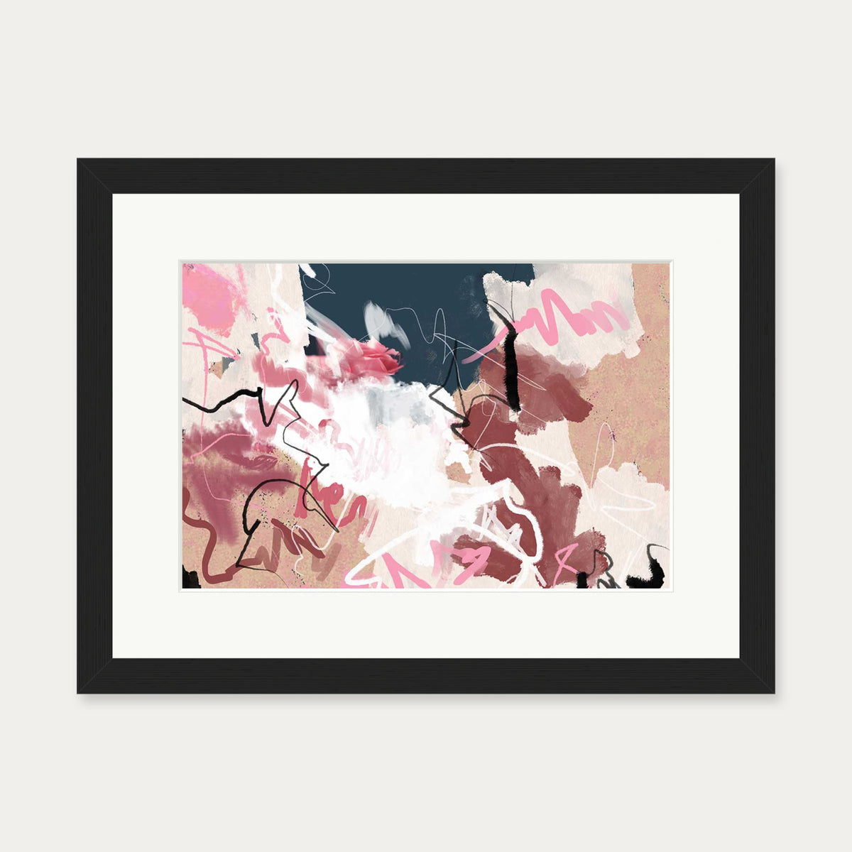 Abstract Plains Art Print — 30 x 40 cm — Black Frame