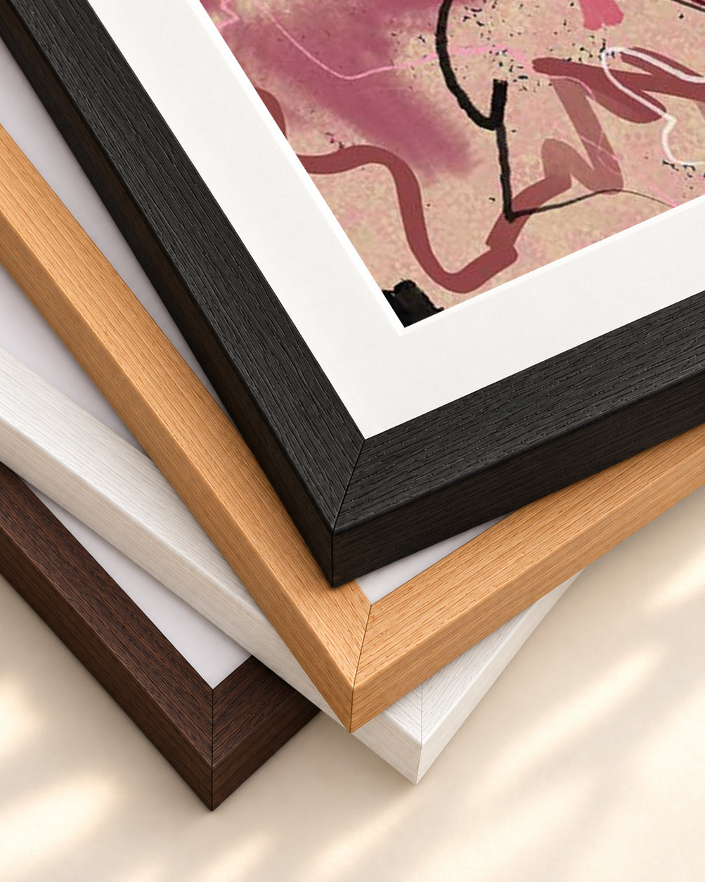 Abstract Plains Art Print — framed print corner with 5 cm mount and bevel