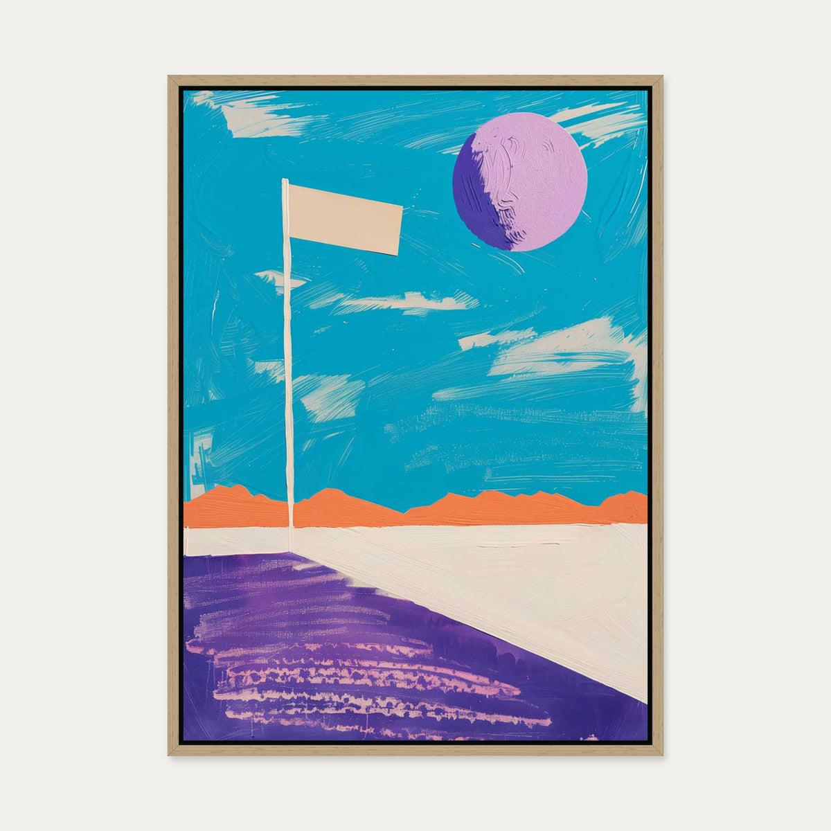 Abstract Pool Canvas Art — 50 x 70 cm — Oak Frame