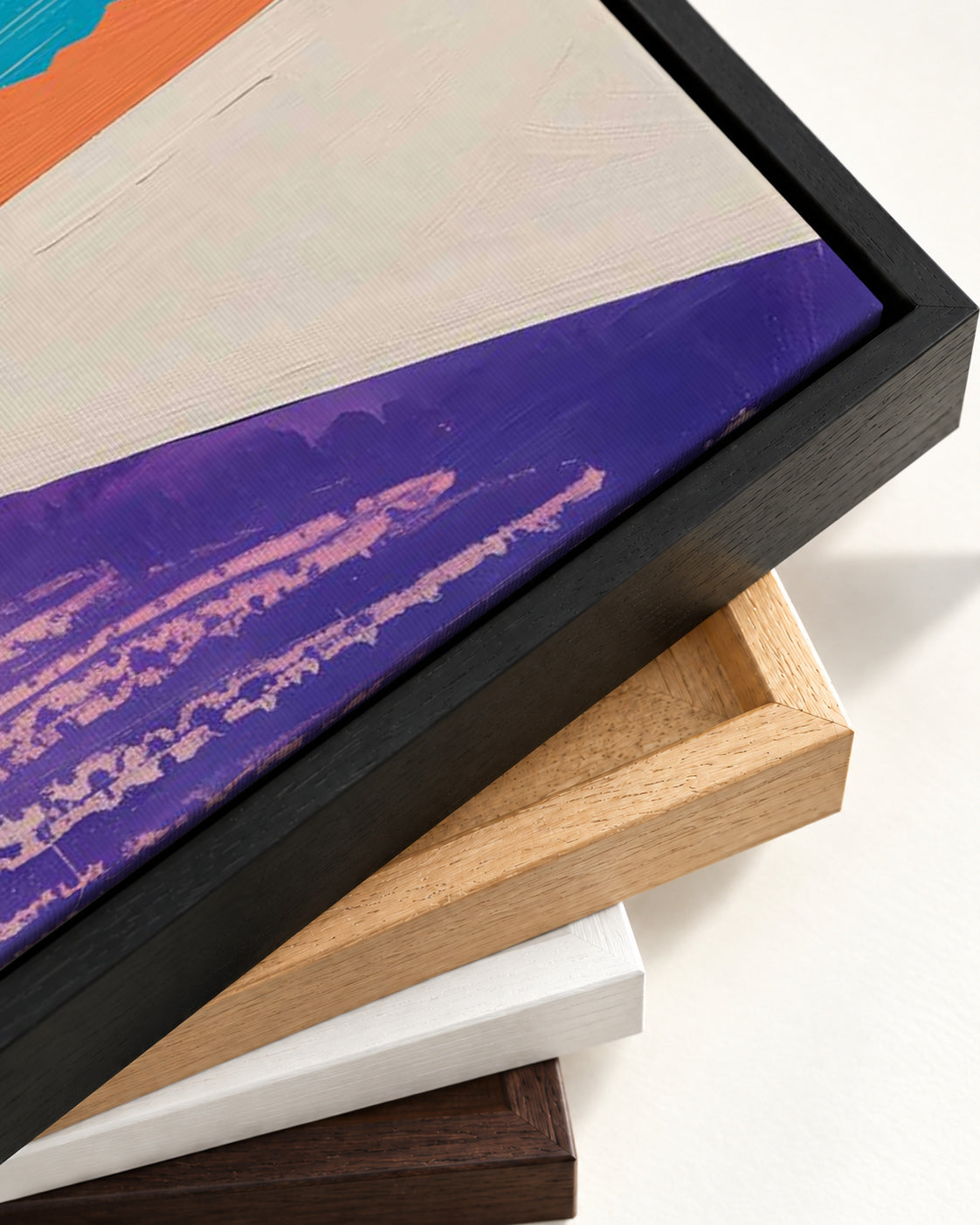 Abstract Pool Canvas Art — framed canvas corner and wrapped canvas detail