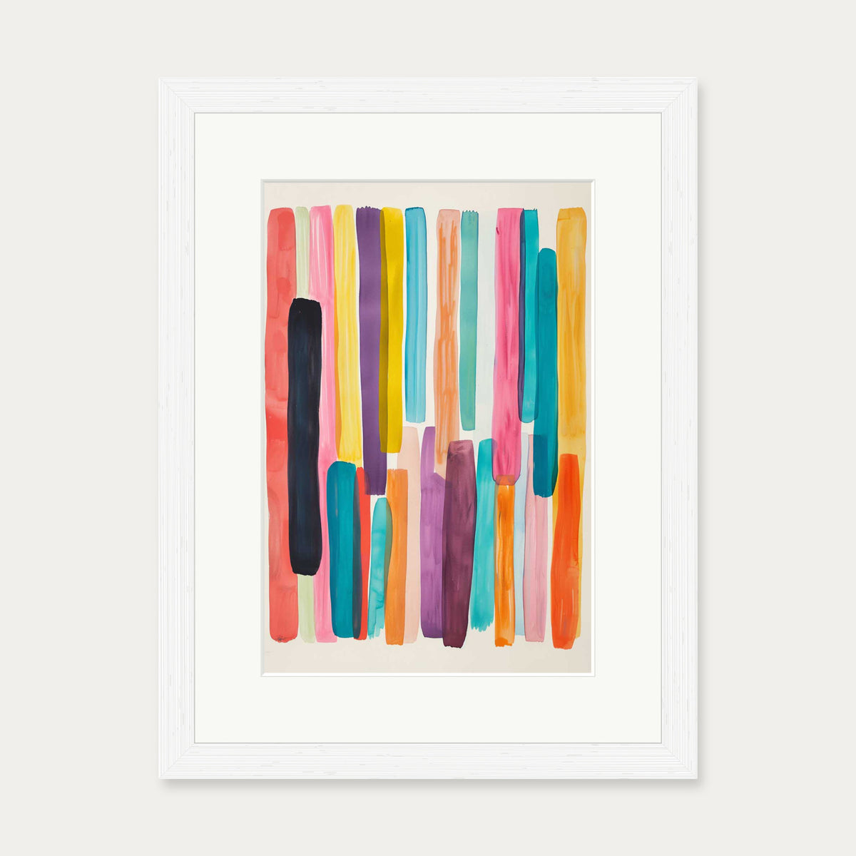 Abstract Rainbow Wall Art — 30 x 40 cm — White Frame