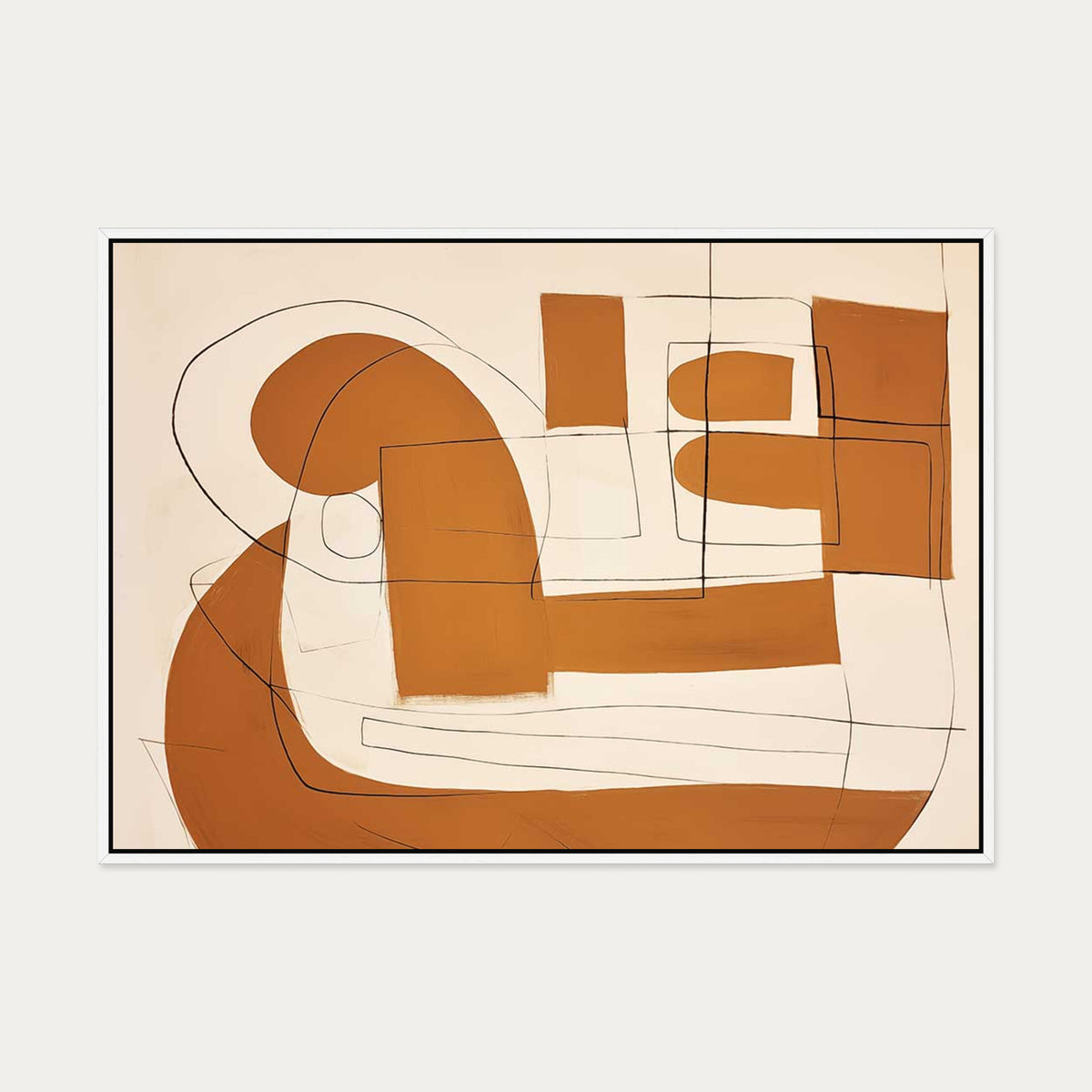 Abstract Sail Canvas Art — 70 x 100 cm — White Frame