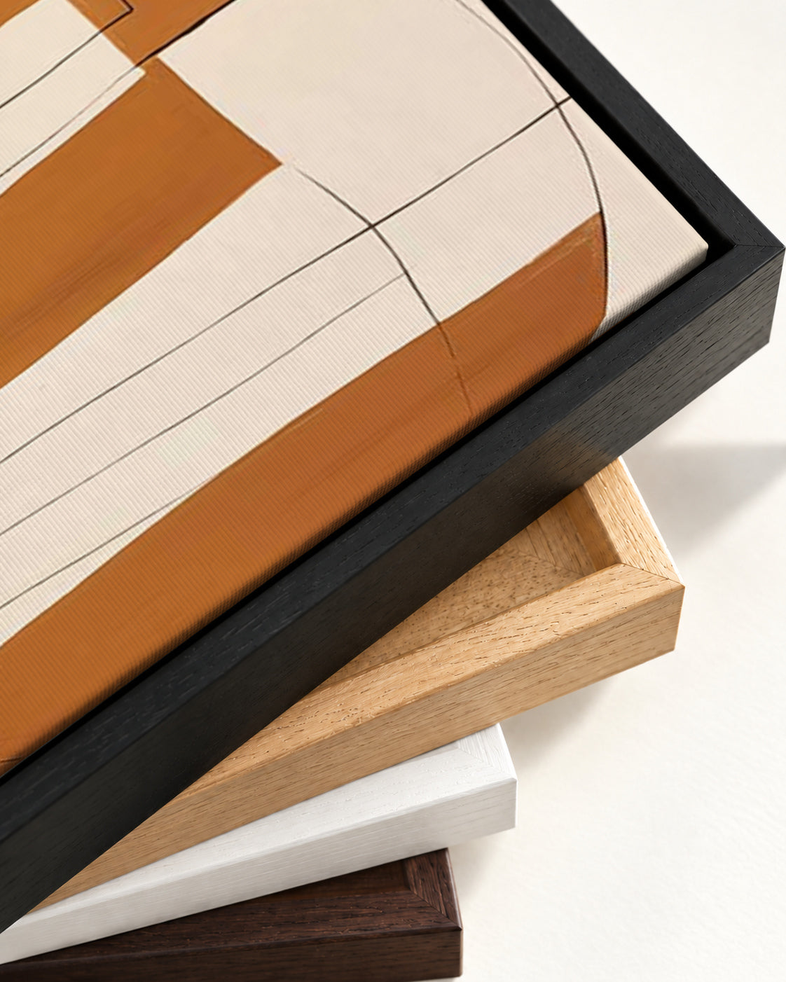 Abstract Sail Canvas Art — framed canvas corner and wrapped canvas detail