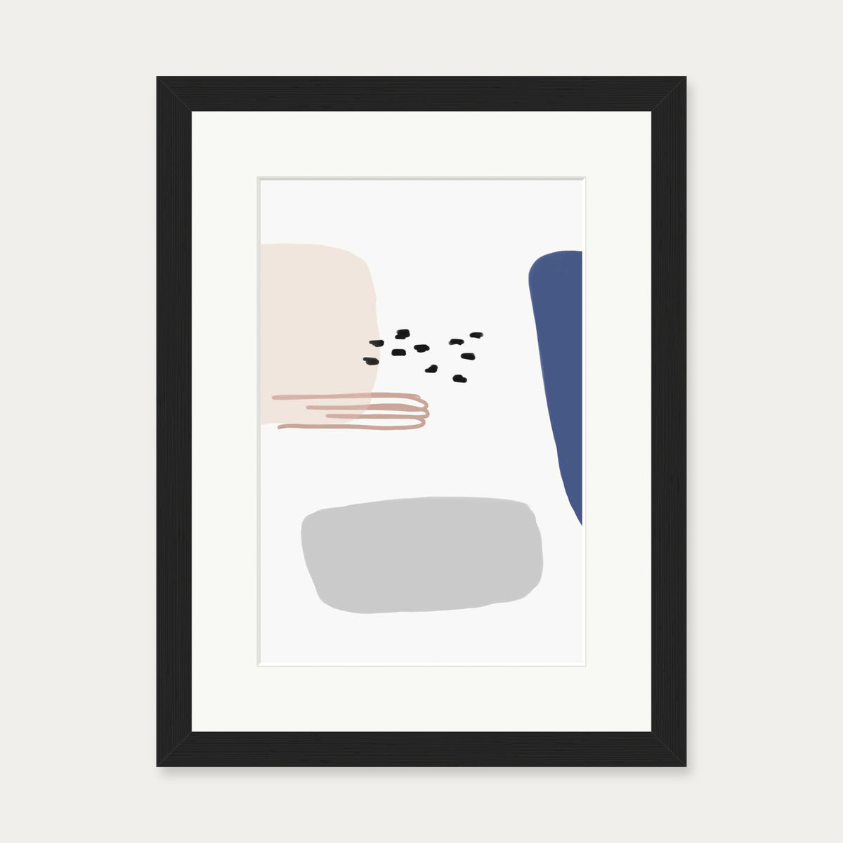 Abstract Shapes And Colours 2 Art Print — 30 x 40 cm — Black Frame