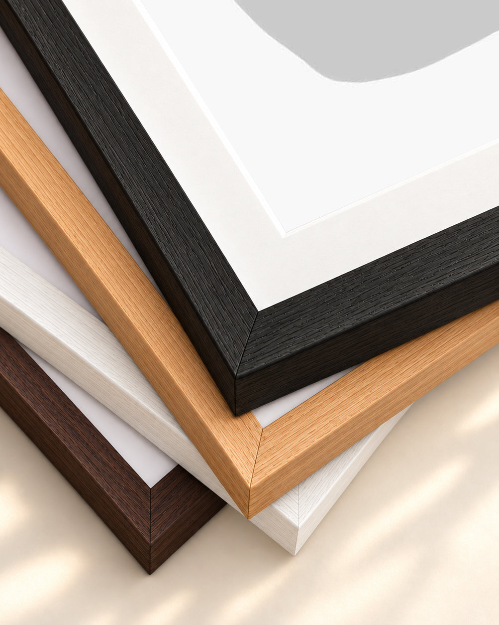 Abstract Shapes And Colours 2 Art Print — framed print corner with 5 cm mount and bevel