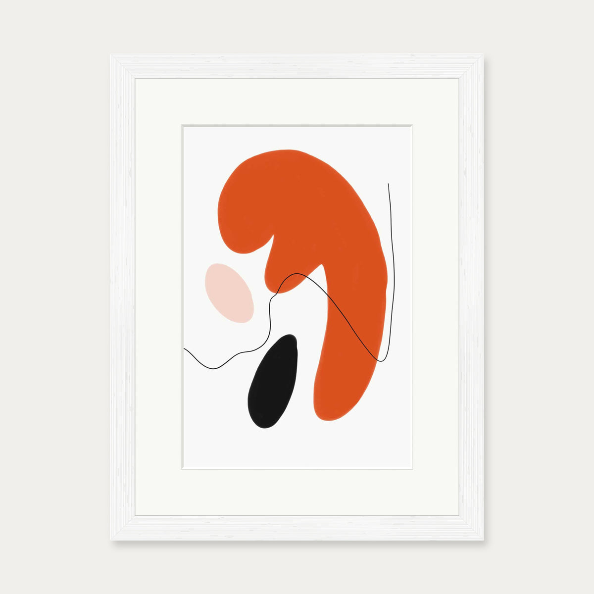 Abstract Shapes Texture Art Print — 30 x 40 cm — White Frame